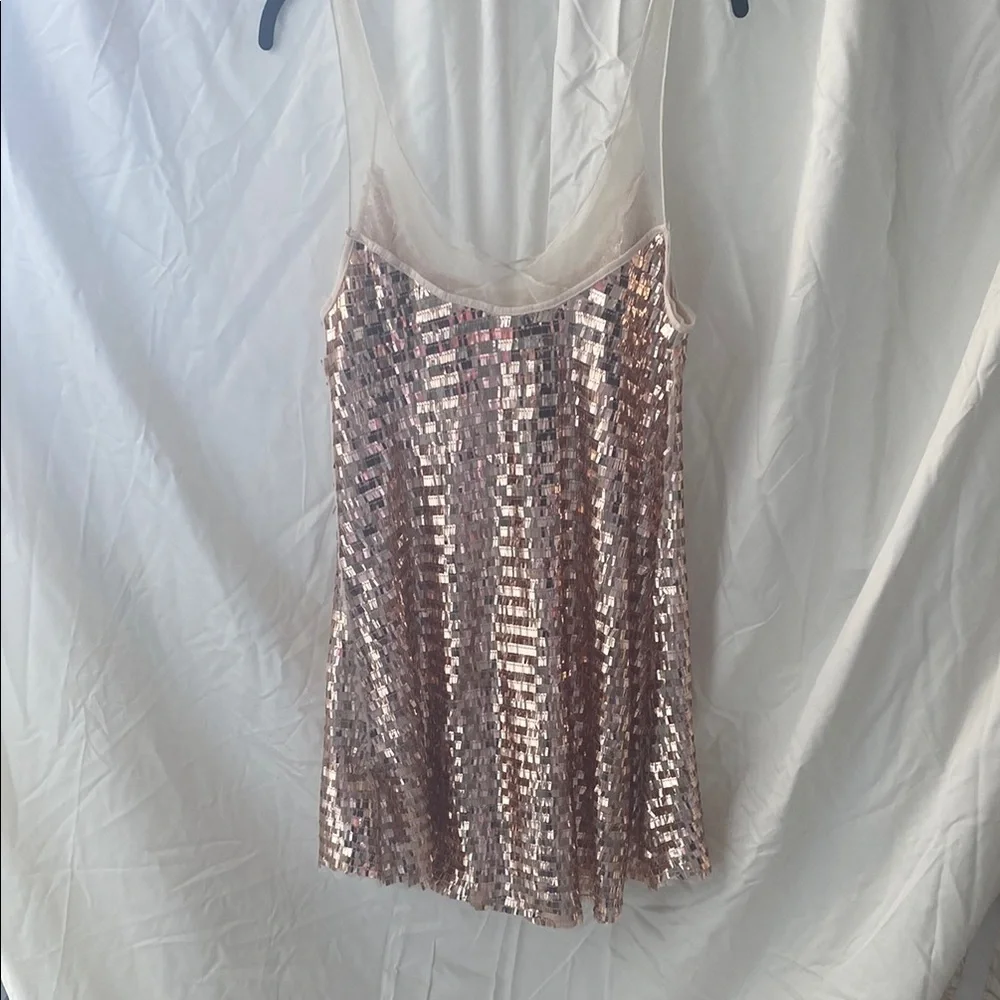 Free People Disco Fever Sequin Dress in Rose Gold - Picture 3 of 5